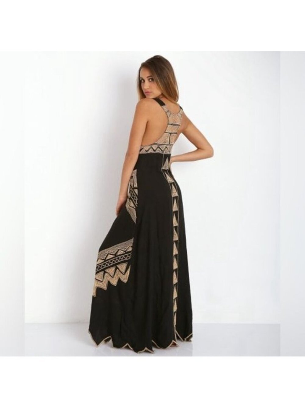 RARE VTG NWOT Free People Jen’s Pirate Booty Black Embroidered Maxi Dress | Boho - Picture 7 of 16